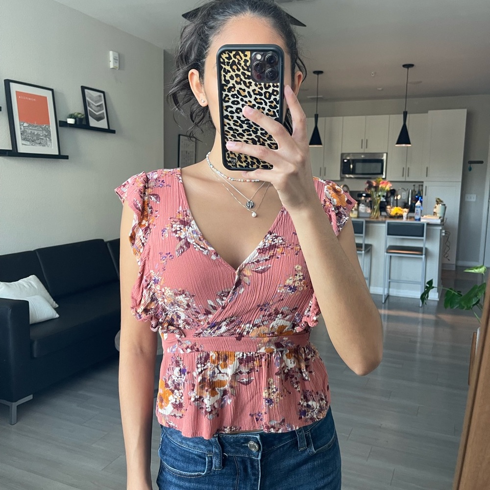 Pink Floral Blouse